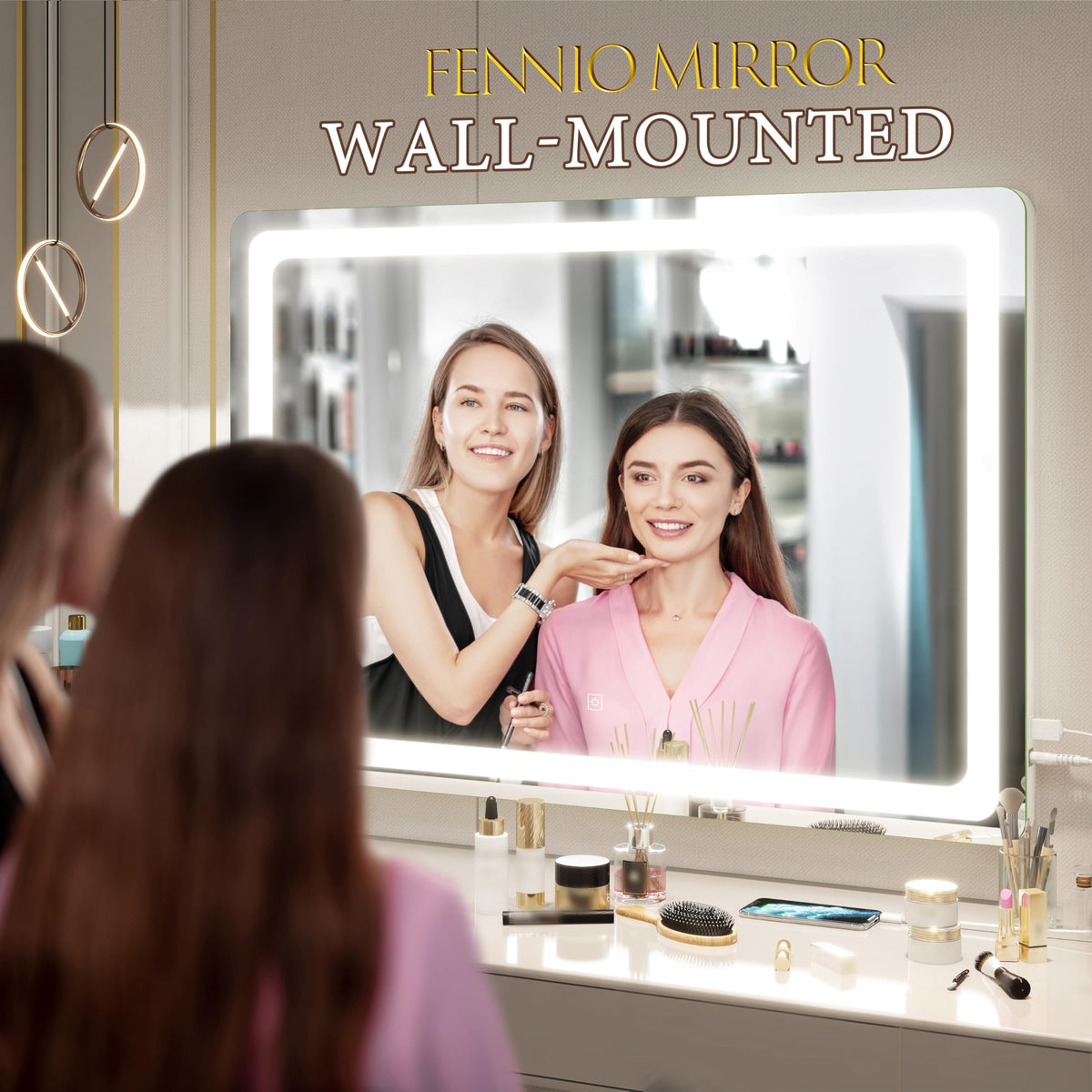 Miroir de maquillage FENNIO avec éclairage naturel