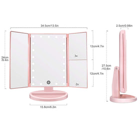 Miroir de maquillage Flymiro en champagne rose doré