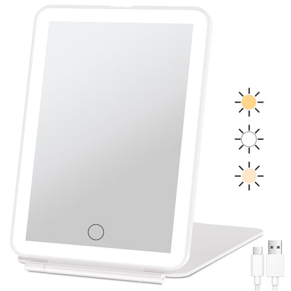 Miroir de maquillage FUNTOUCH rechargeable avec 72 LED, vue de face