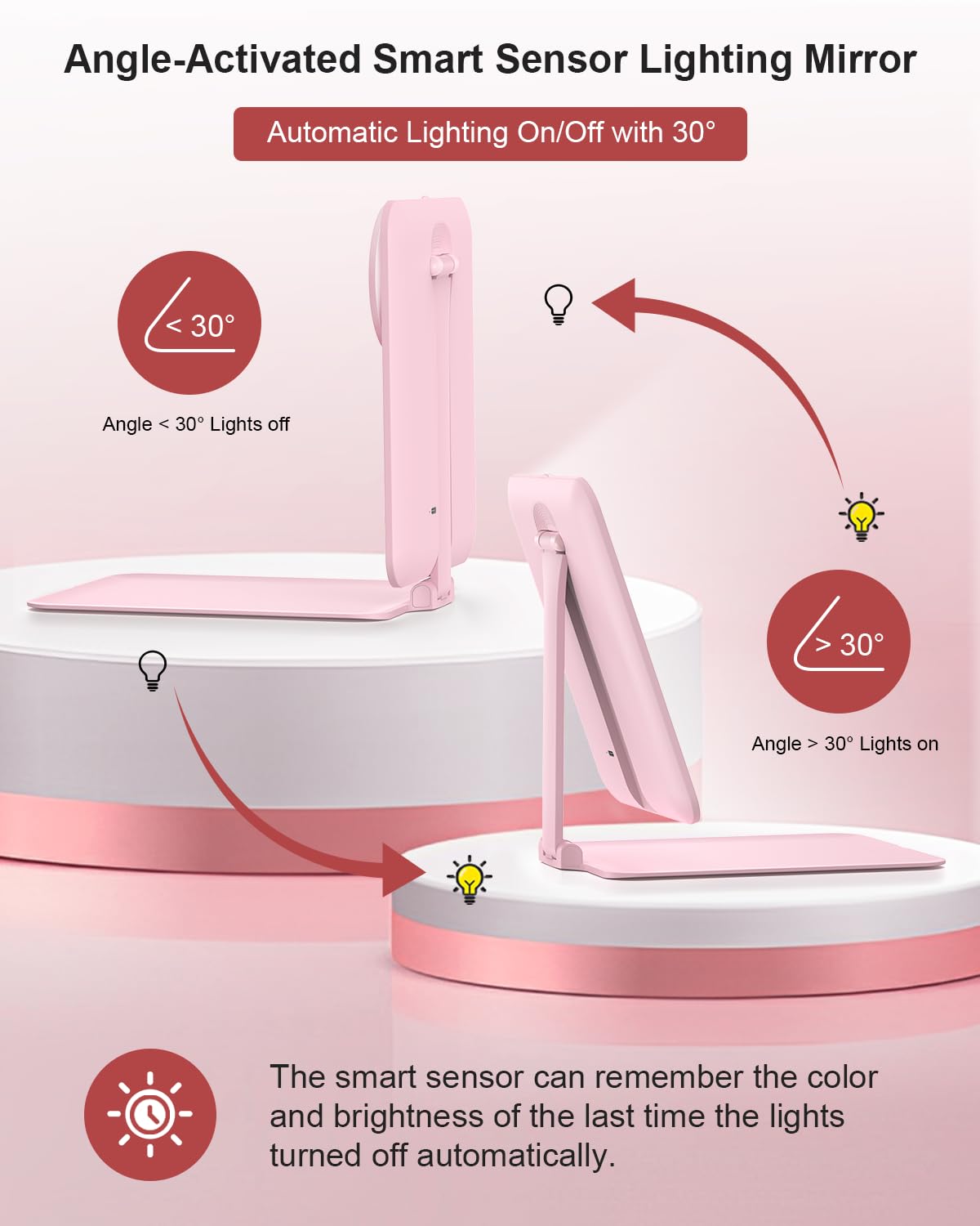 Miroir de maquillage Gospire avec trois modes d'éclairage LED