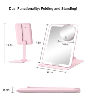 Miroir de maquillage Gospire ouvert avec support ajustable à 180°