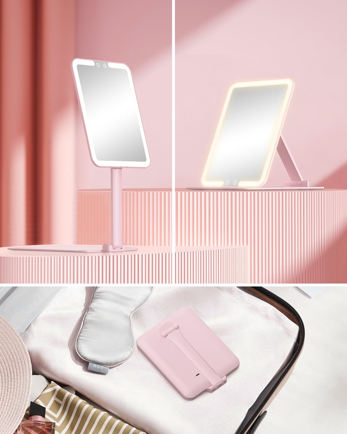 Miroir de maquillage Gospire sur une table de maquillage