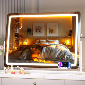 Miroir de maquillage Hasipu 40" x 29" avec lumière LED