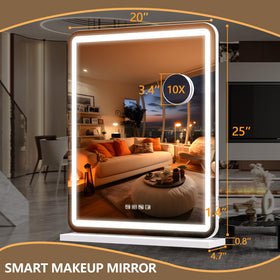 Miroir de maquillage Hasipu affichant les réglages de lumière