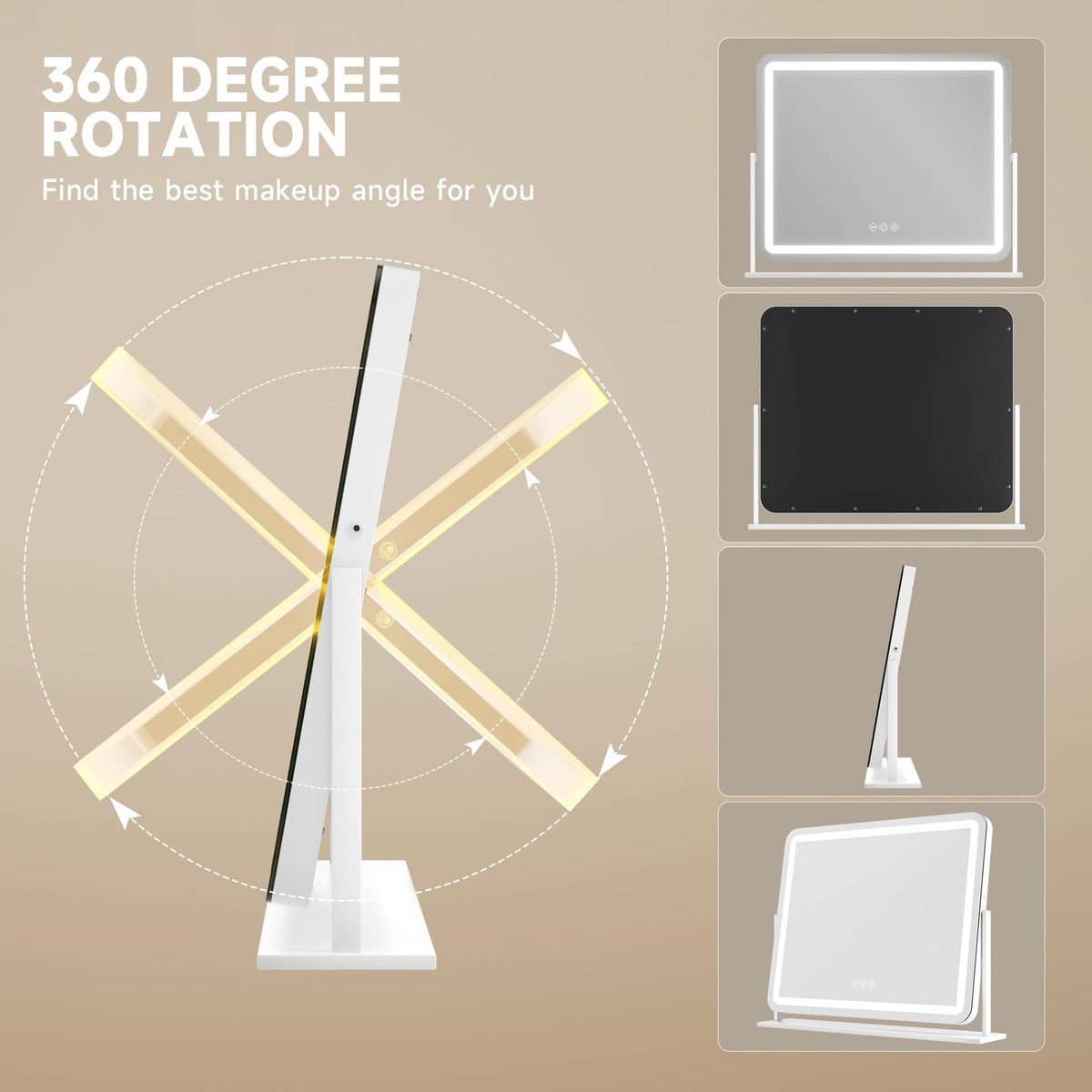 Miroir de maquillage Hasipu avec éclairage froid en utilisation