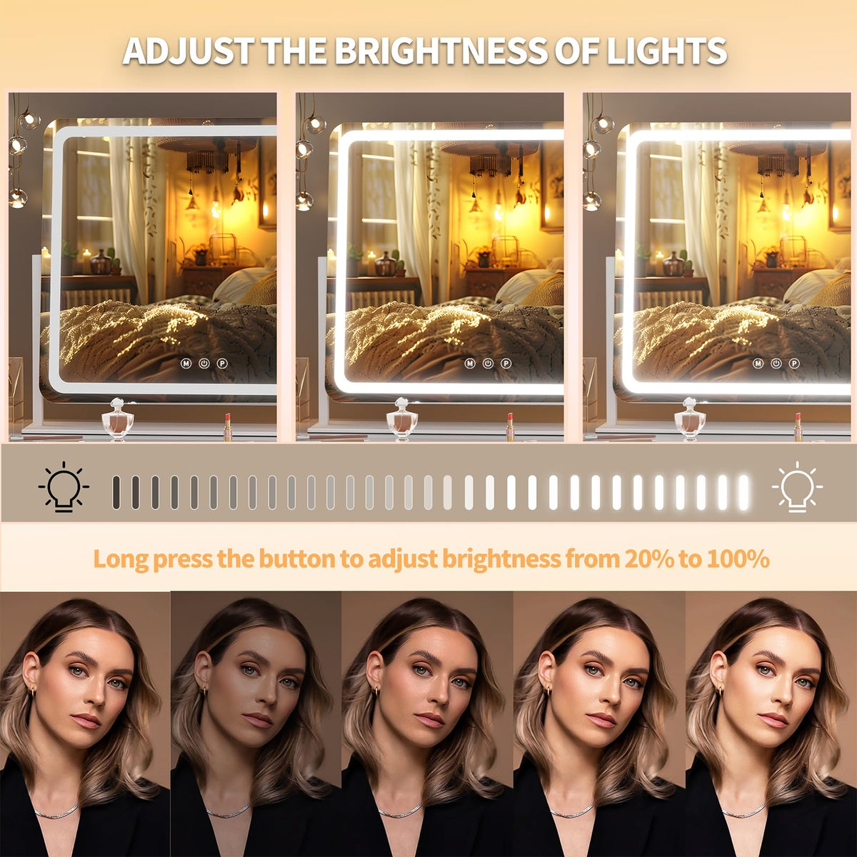 Miroir de maquillage Hasipu avec grossissement 10X