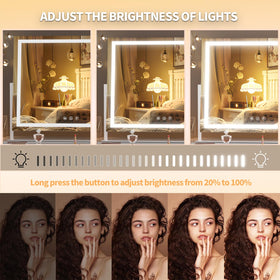 Miroir de maquillage Hasipu en mode éclairage naturel