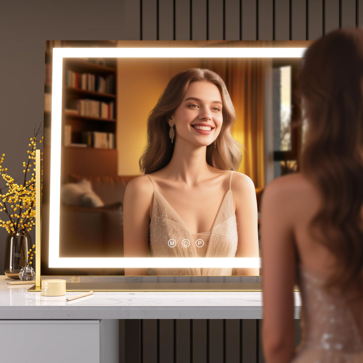 Miroir de maquillage Hasipu en situation d'utilisation