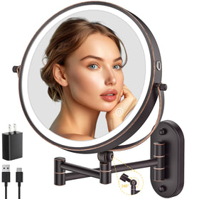 Miroir de maquillage IMIKONA 9" vue avant avec éclairage
