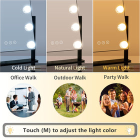 Miroir de maquillage Kotdning avec mode de lumière ajustable
