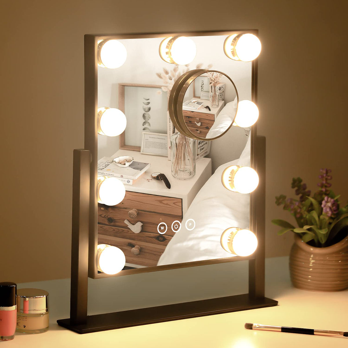 Miroir de maquillage Kotdning dans un cadre élégant