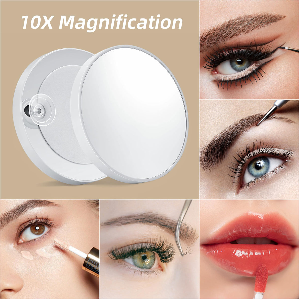 Miroir de maquillage lumineux Shinerva en utilisation