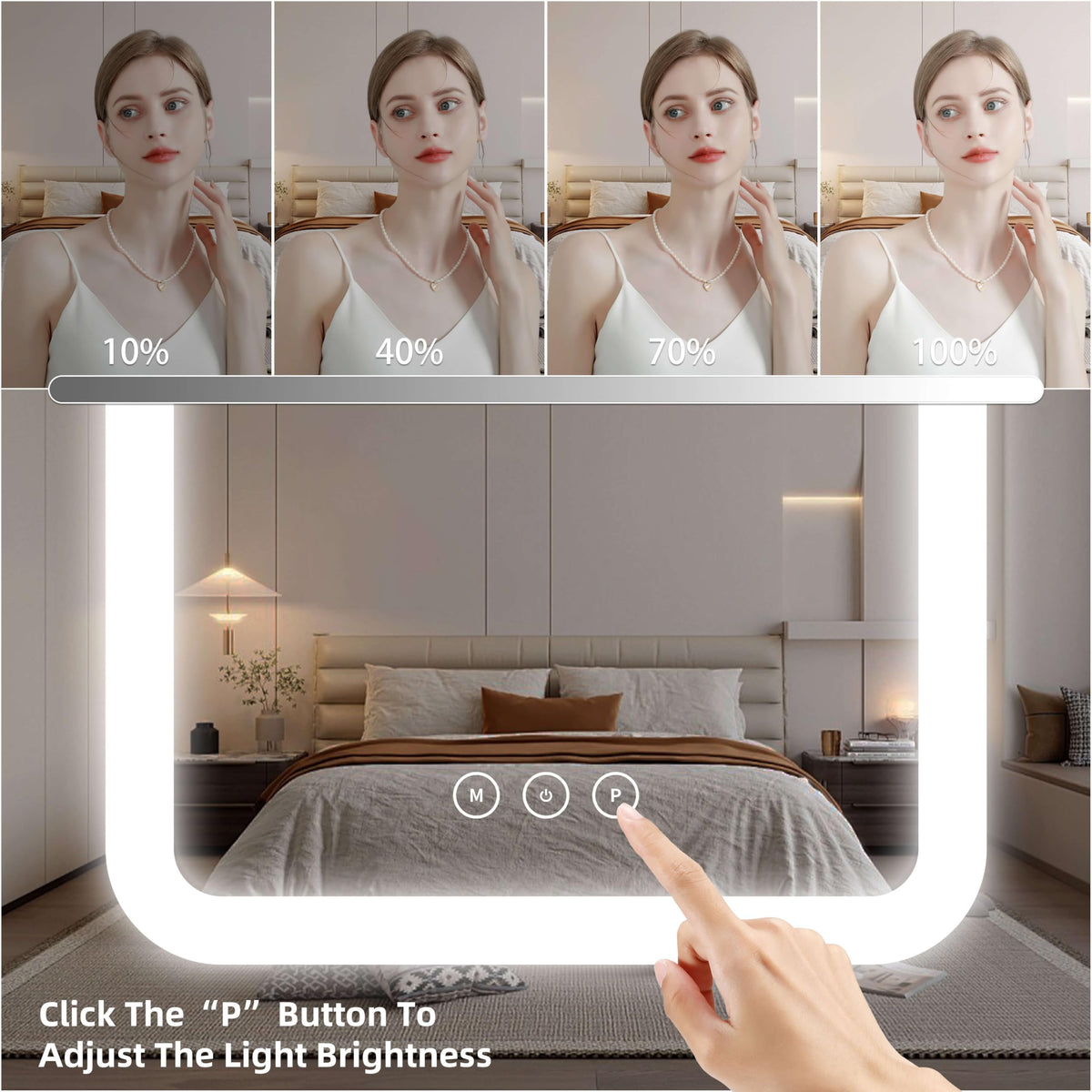Miroir de maquillage lumineux Shinerva sur un bureau