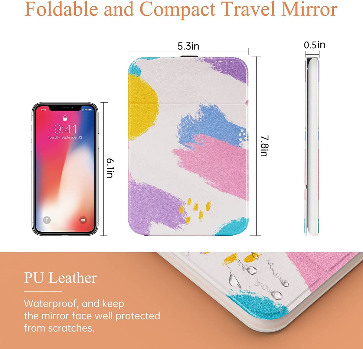 Miroir de maquillage portable FUNTOUCH avec lumière réglable