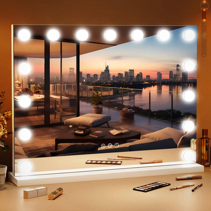 Miroir de maquillage ROLOVE 23"x18" avec éclairage LED avant