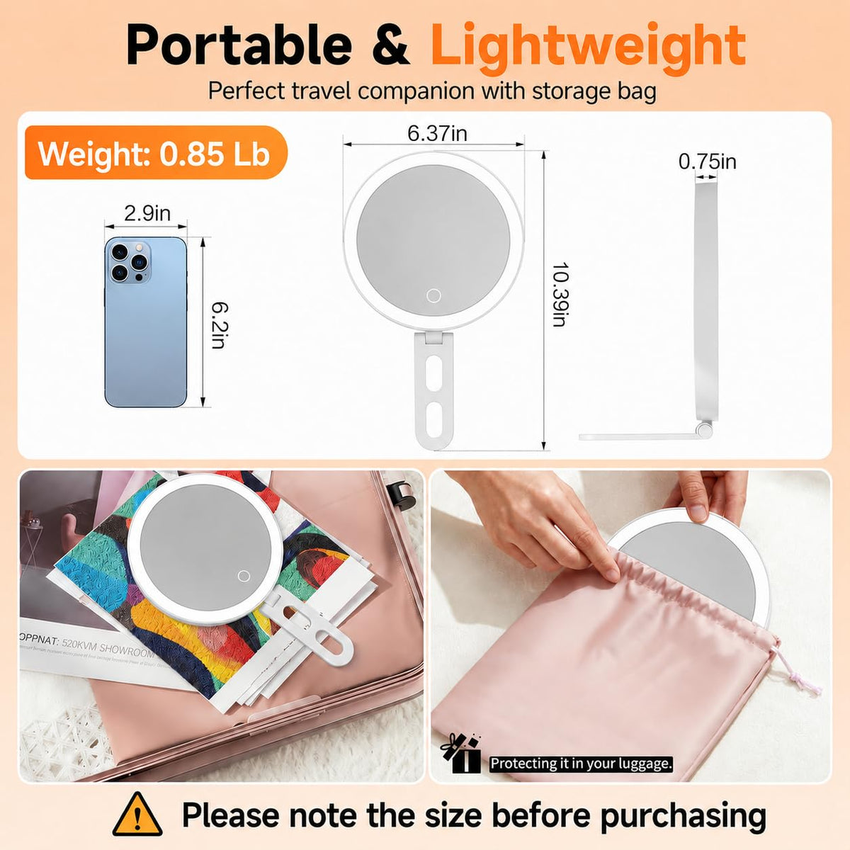 Miroir de maquillage sicotool avec éclairage froid