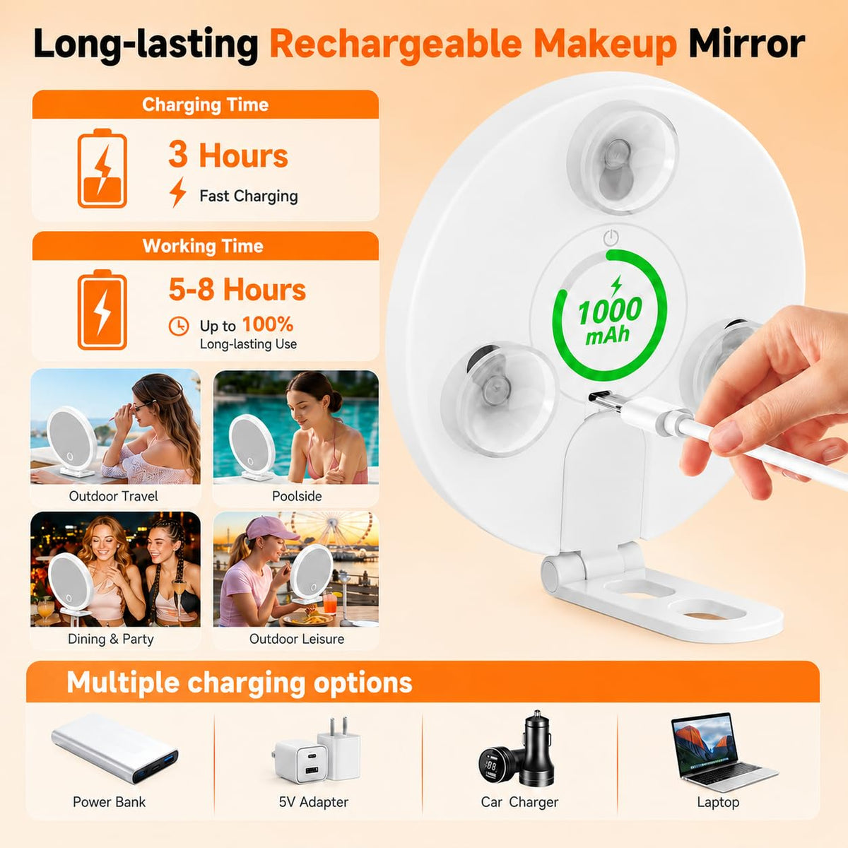 Miroir de maquillage sicotool en utilisation sur une coiffeuse