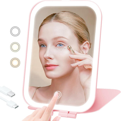 Miroir de maquillage TREASO portable avec éclairage LED