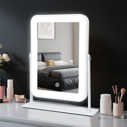 Miroir de maquillage YEKKOPT 9x11 pouces avec éclairage LED avant