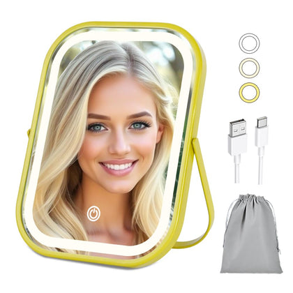 Miroir de maquillage YEKKOPT avec lumières, vue avant