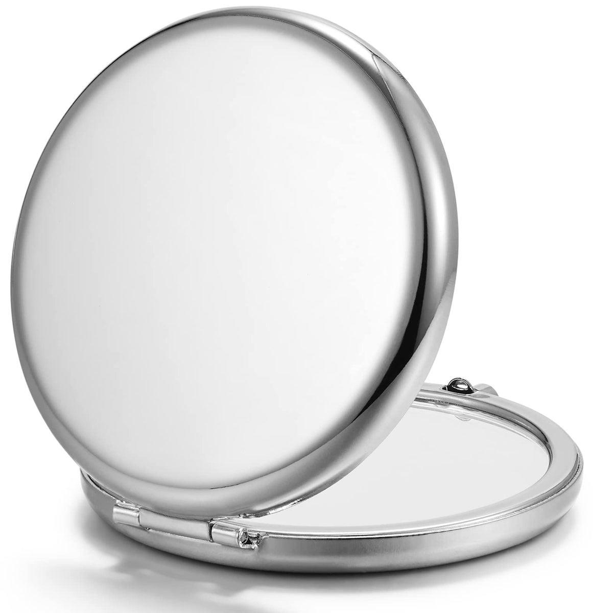 Miroir de poche Getinbulk argent de 6,35 cm vu de face