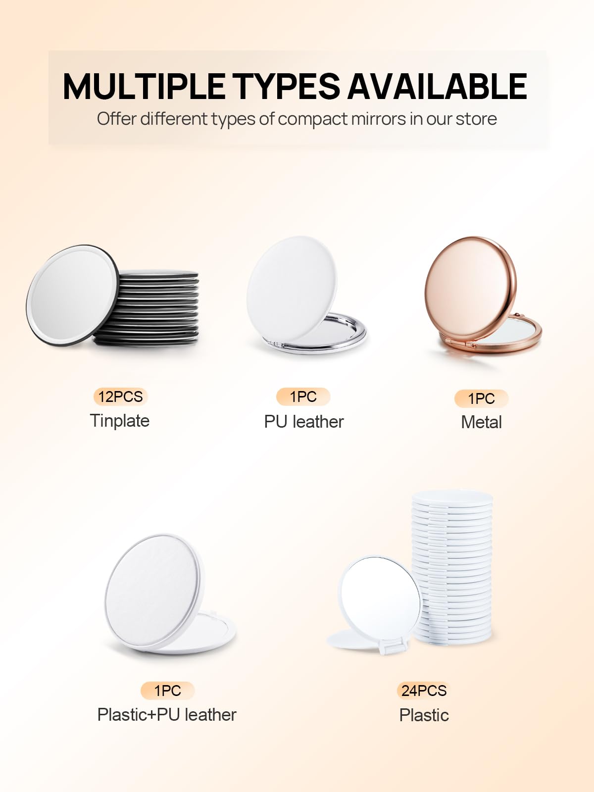Miroir de poche Getinbulk sur une coiffeuse