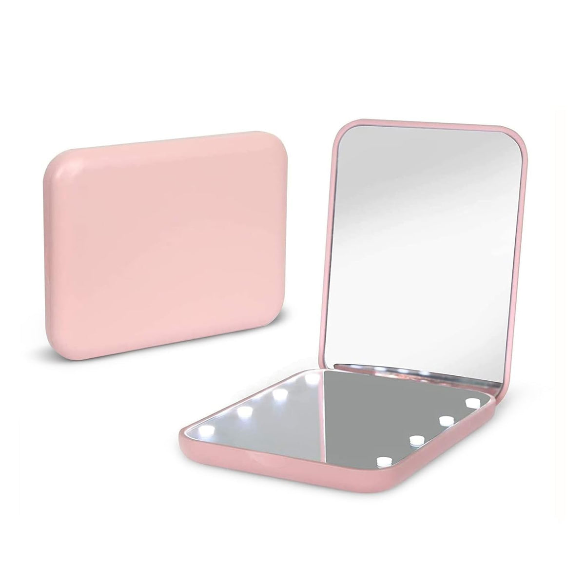 Miroir de poche Kintion rose avec éclairage LED, vue avant
