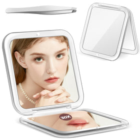 Miroir de poche MIYADIVA 30X avec cadre en ABS, vue de face