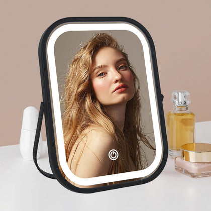 Miroir de voyage YEKKOPT avec éclairage LED avant