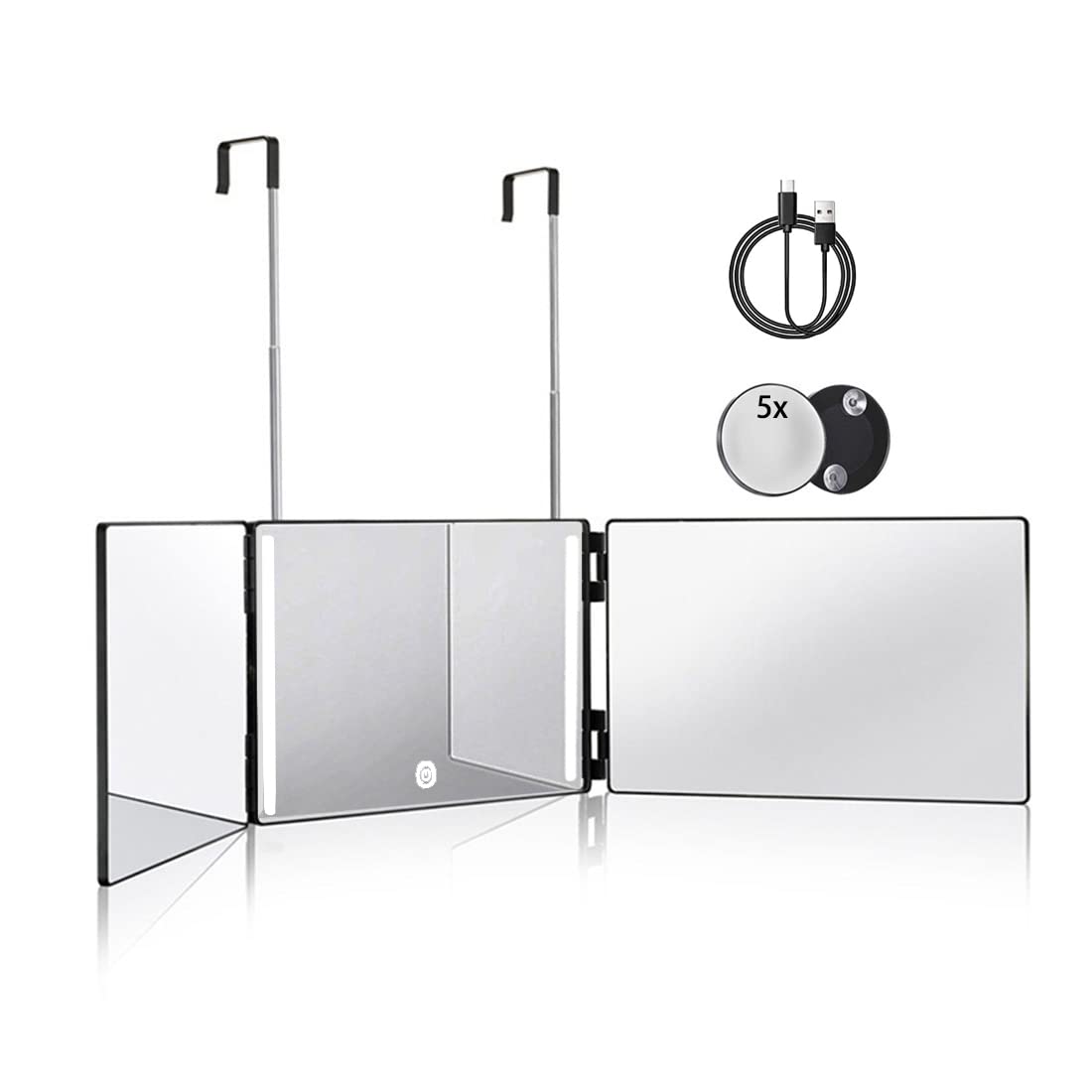 Miroir HIEEY 3 voies avec LED, vue avant