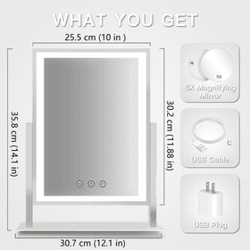 Miroir HIEEY avec trois modes de lumière et 5X grossissement