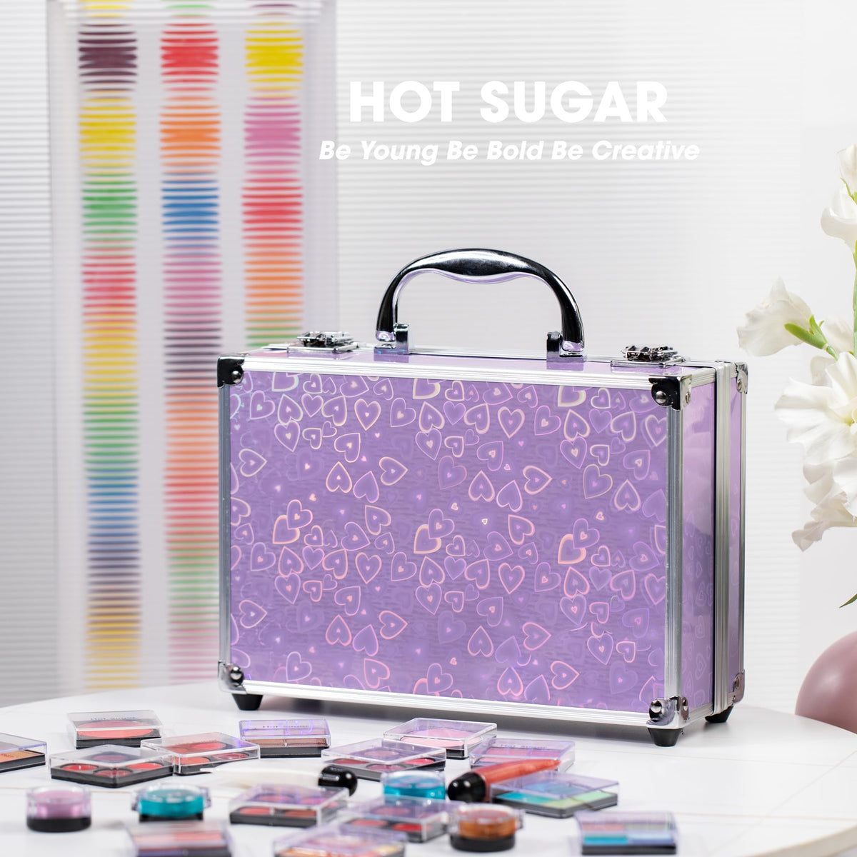 Miroir inclus dans le kit de maquillage Hot Sugar Violet Love
