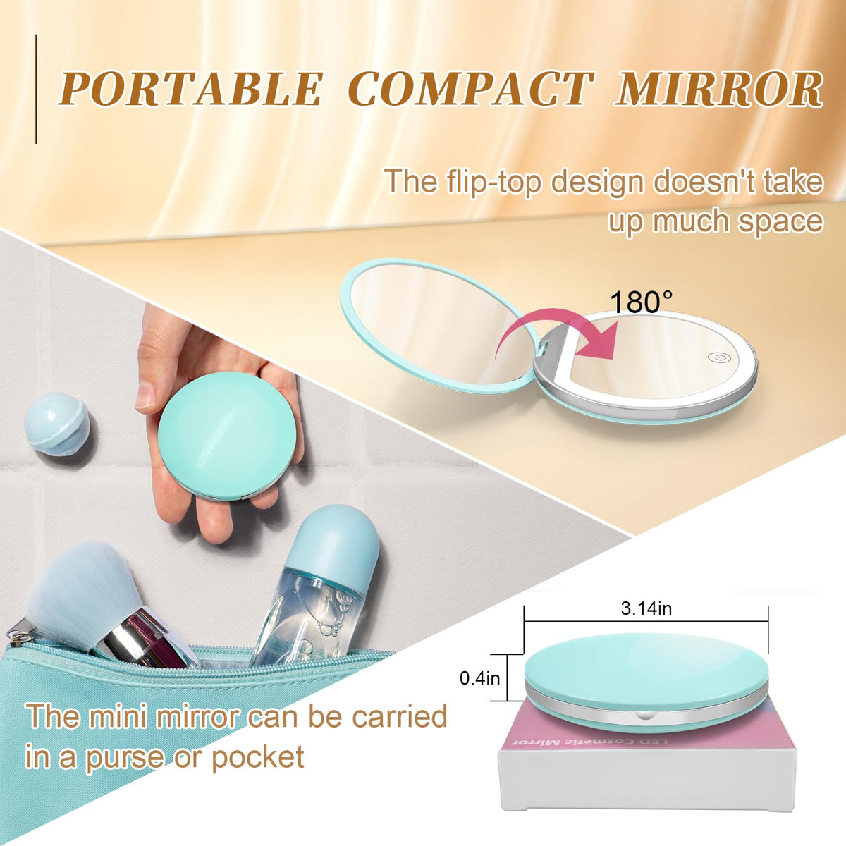 Miroir Kakuje avec 1x et 3x de grossissement en gros plan