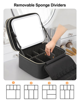 Miroir LED de la trousse de maquillage Relavel