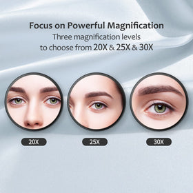 Miroir MIYADIVA 30X utilisé pour l'épilation des sourcils