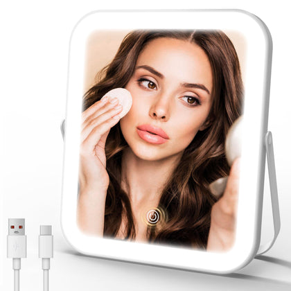 Miroir ROLOVE de maquillage portable éclairé vue de face