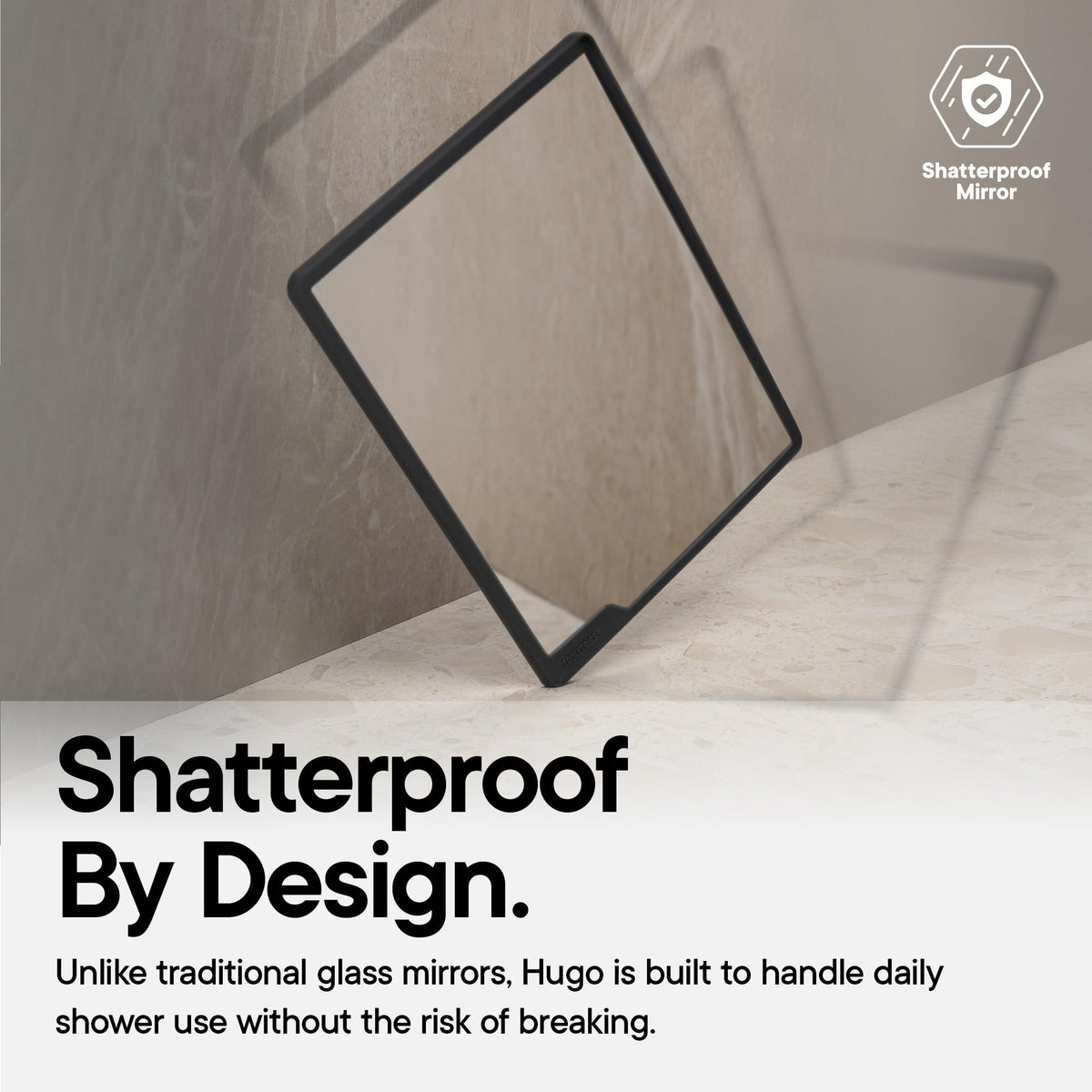 Miroir TOOLETRIES Hugo Maxi avec fixation solide sur surface lisse