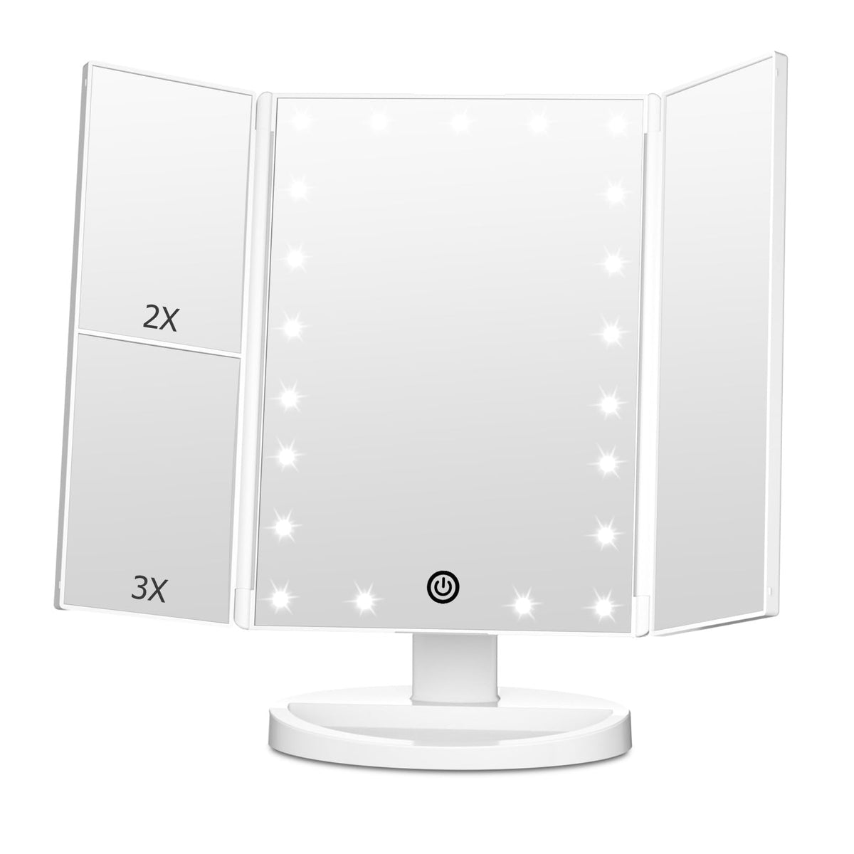 Miroir trifold FASCINATE avec éclairage LED avant