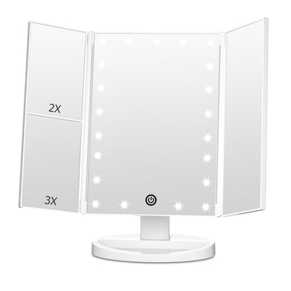 Miroir trifold FASCINATE avec éclairage LED avant