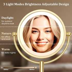 Miroir VESAUR avec éclairage naturel en mode réglé