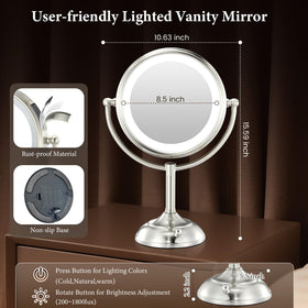Miroir VESAUR en nickel perlé avec design élégant