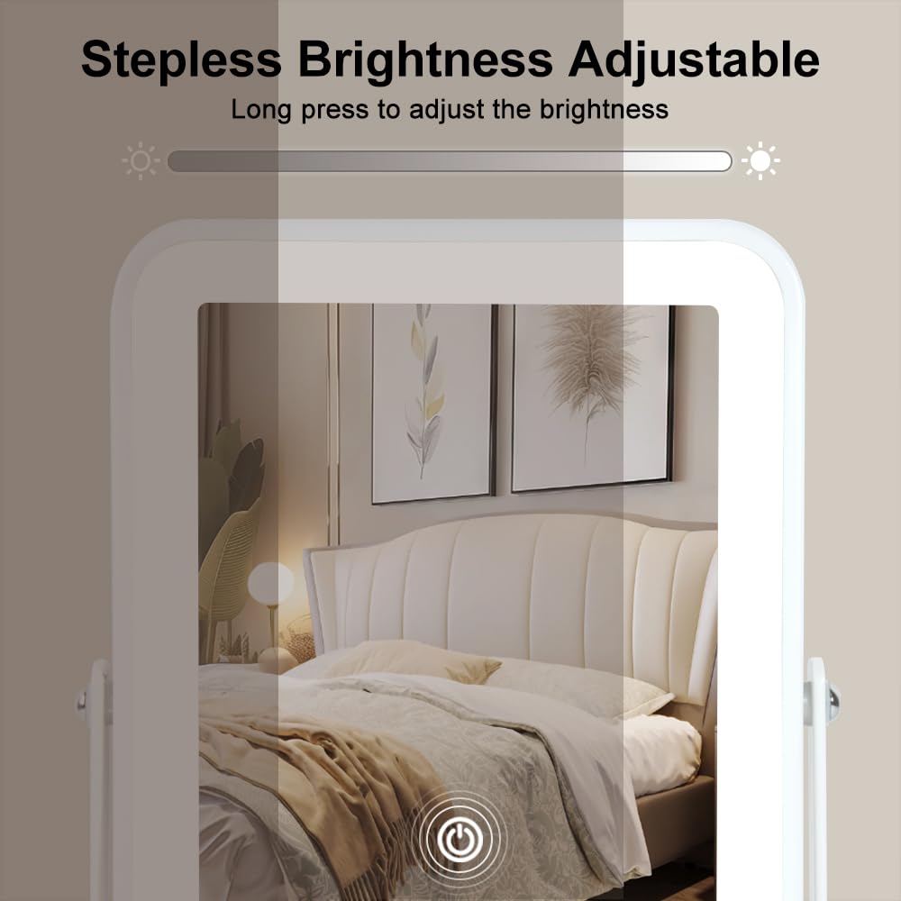Miroir YEKKOPT avec éclairage LED en utilisation