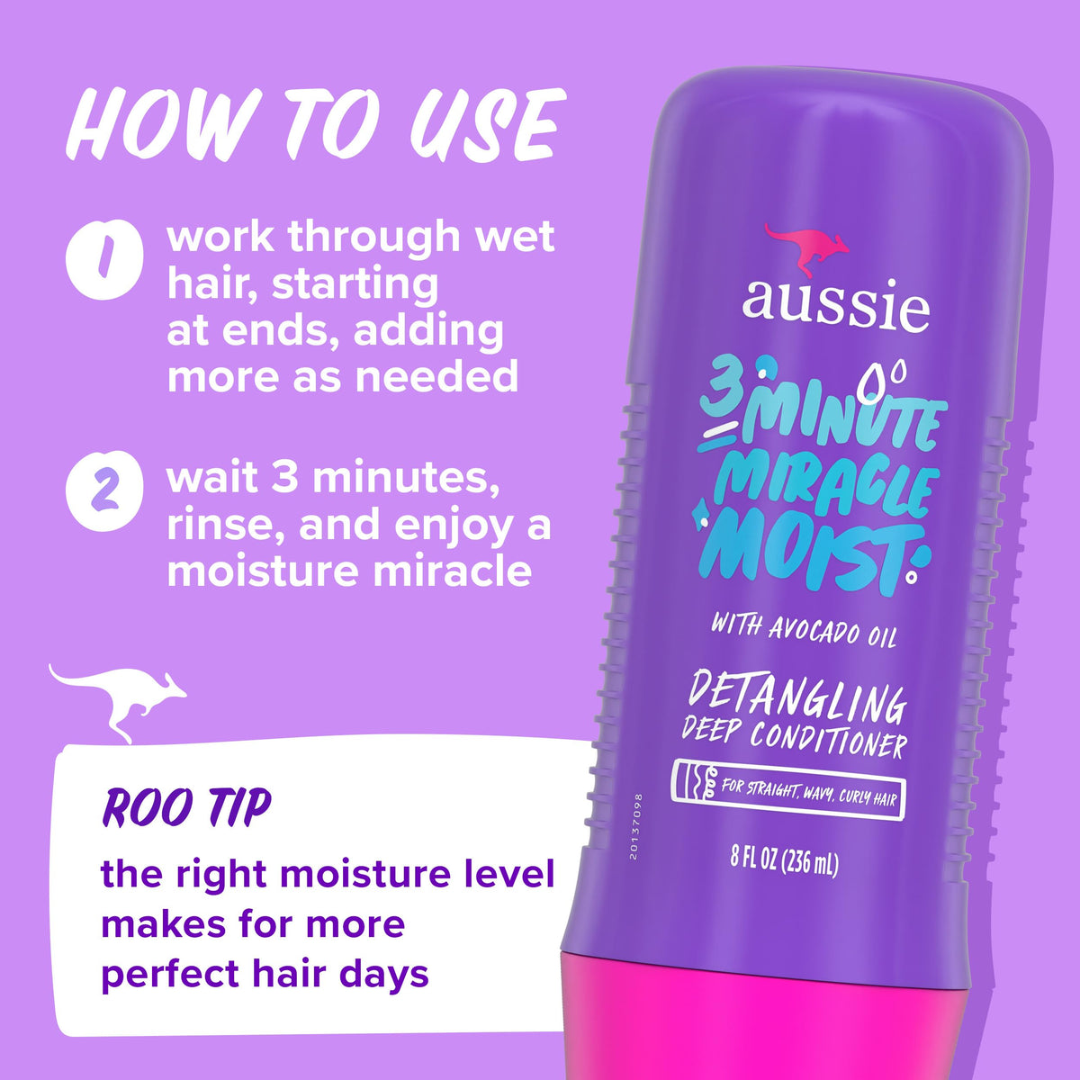 Mise en scène du lot Aussie Total Miracle sur une coiffeuse