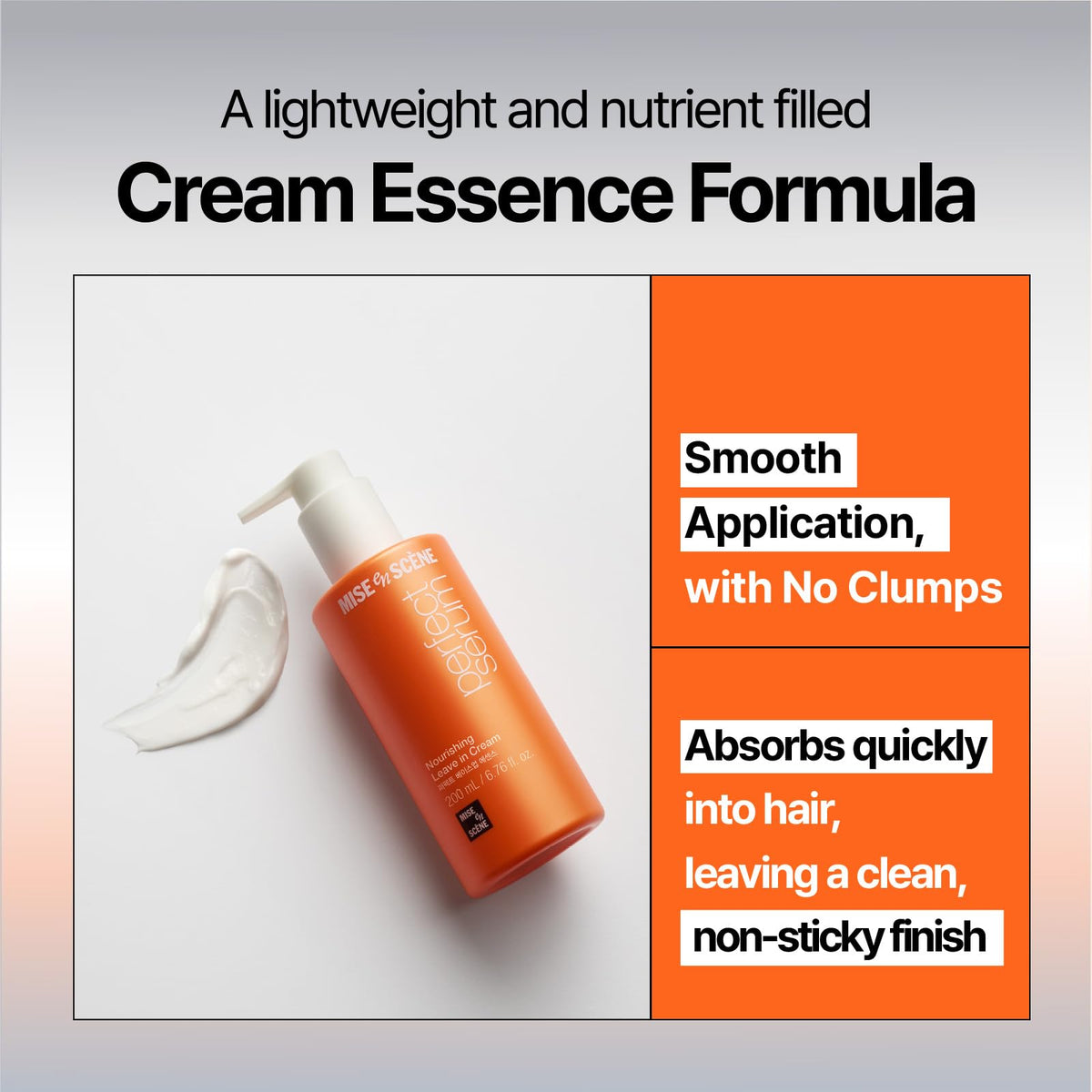Mise En Scene Perfect Base Up Essence application sur cheveux humides