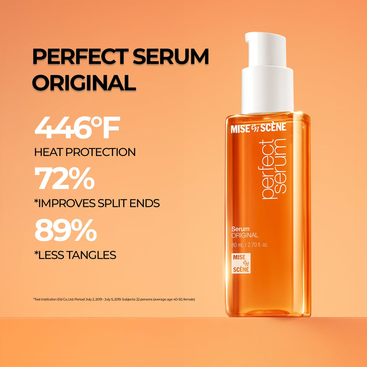 Mise En Scene Perfect Serum 80 ml avec gouttes d'huile sur le devant