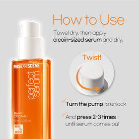 Mise En Scene Perfect Serum 80 ml en usage sur cheveux