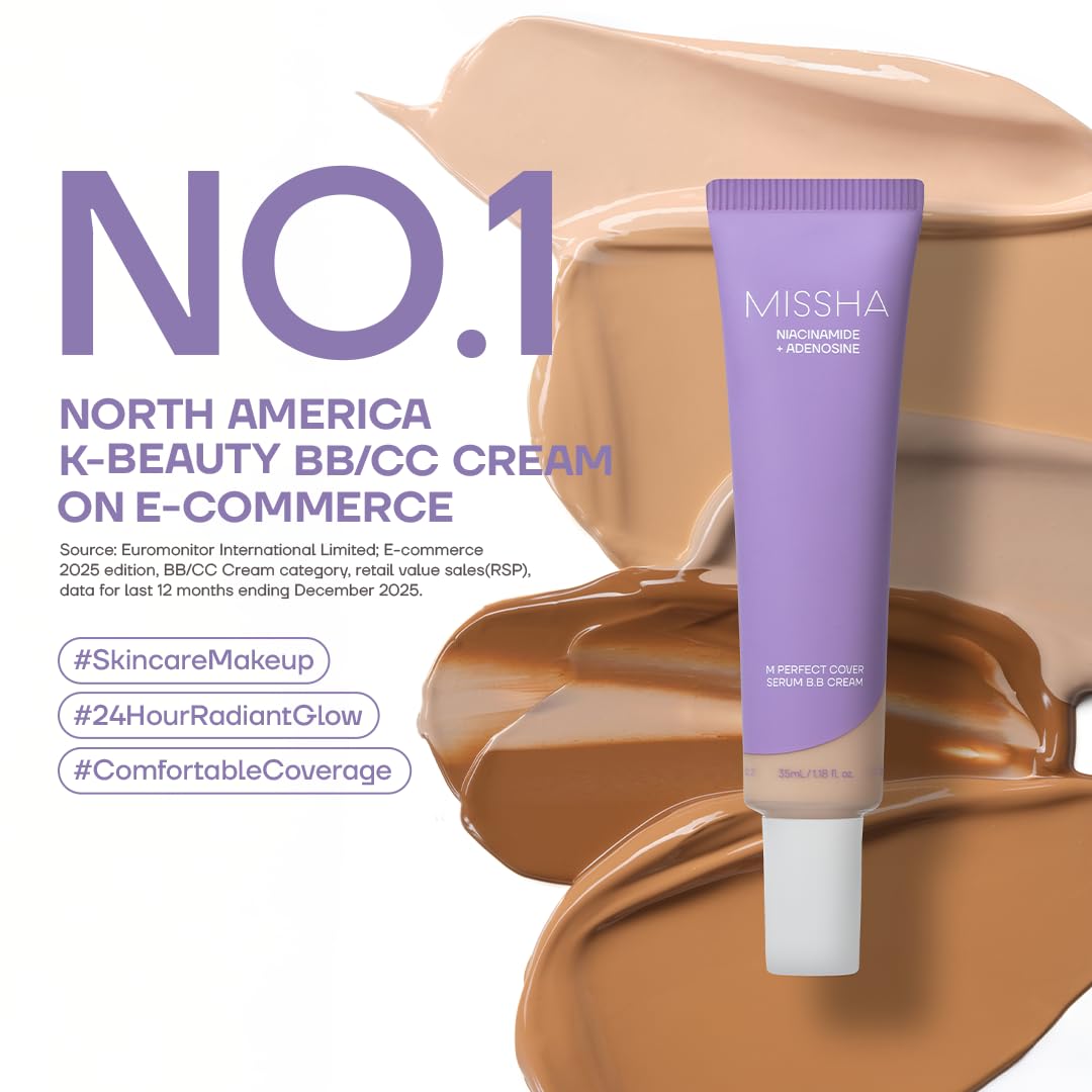 MISSHA M Perfect Cover Serum BB Cream No.45 Deep Mocha texture swatch