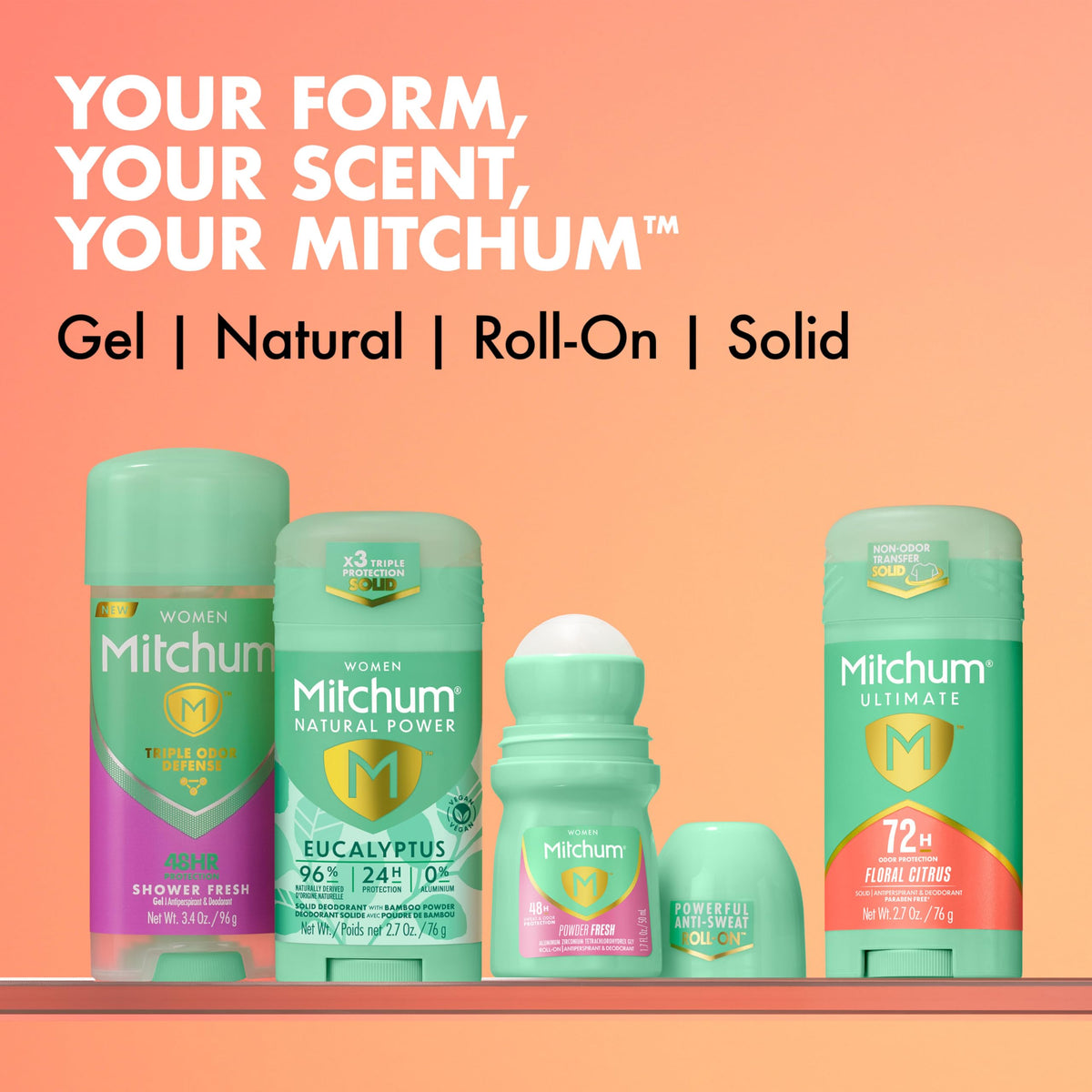 Mitchum Déodorant Antitranspirant Femme 72H Floral Citrus texture