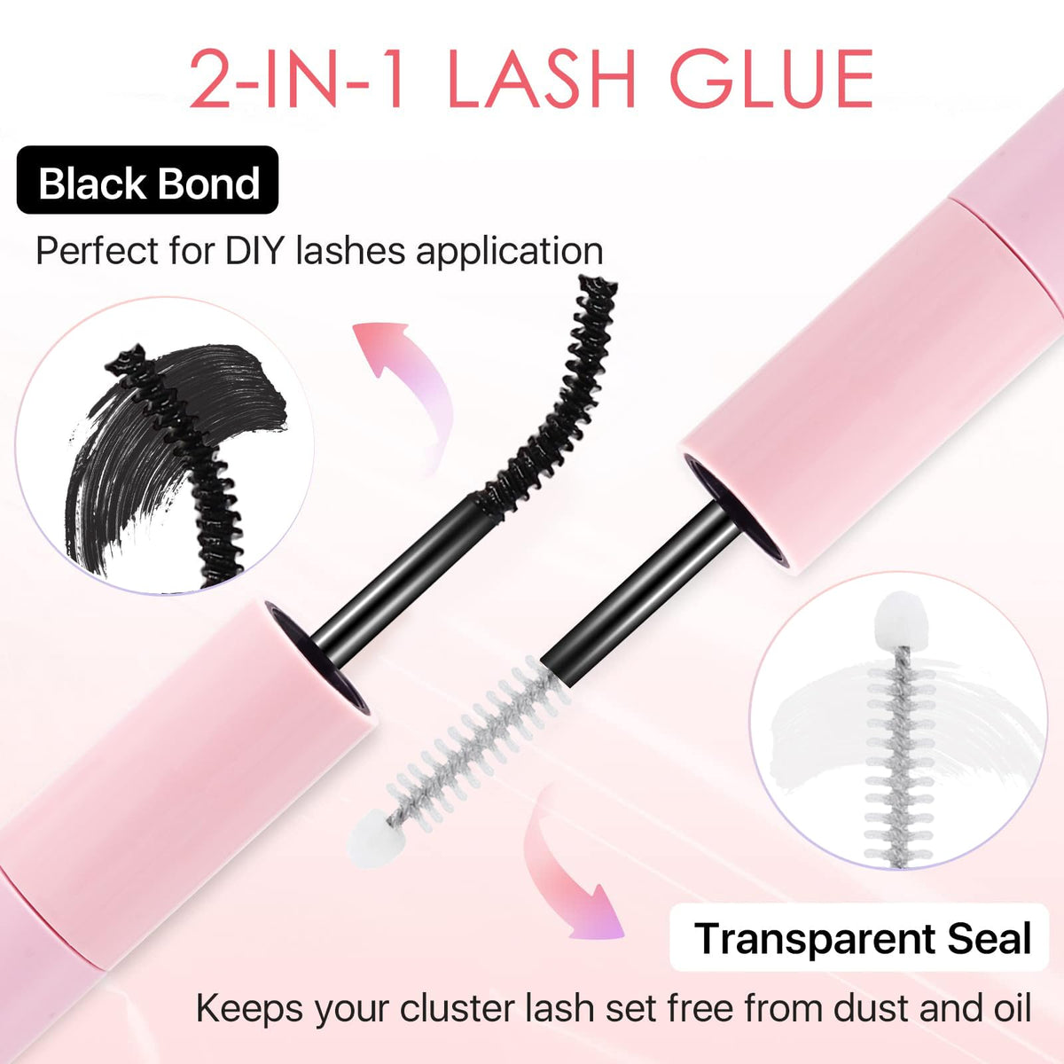 Miuffue colle à cils sans latex 18g vue arrière avec étiquettes