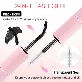 Miuffue colle à cils sans latex 18g vue arrière avec étiquettes